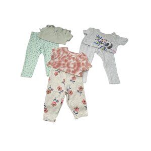 Baby Girl's - 3 Outfits - 3 Leggings, 2 Body Suits, 1 Shirt - Size‎ 12 Month